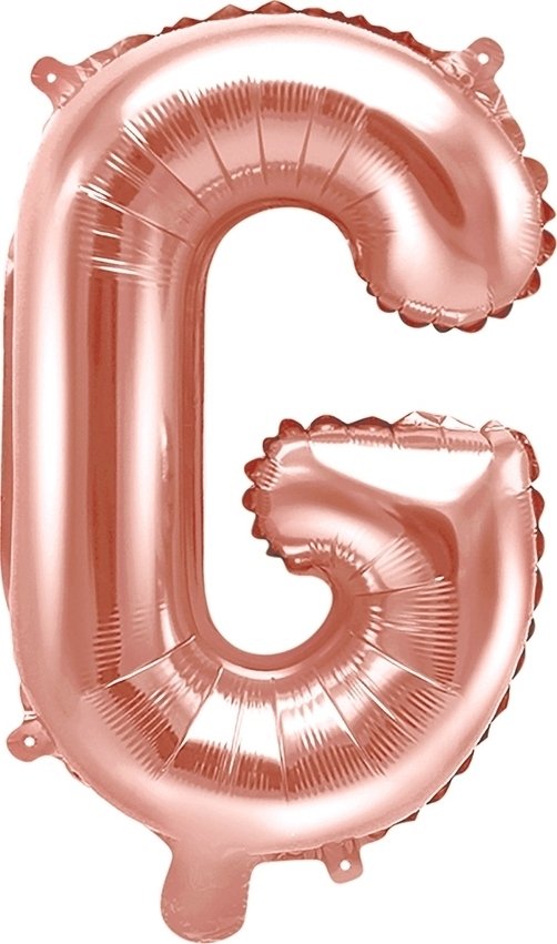 Bokstavballonger – Roségull – 35 cm – Bokstav: G – Bokstavballonger, Ballonger