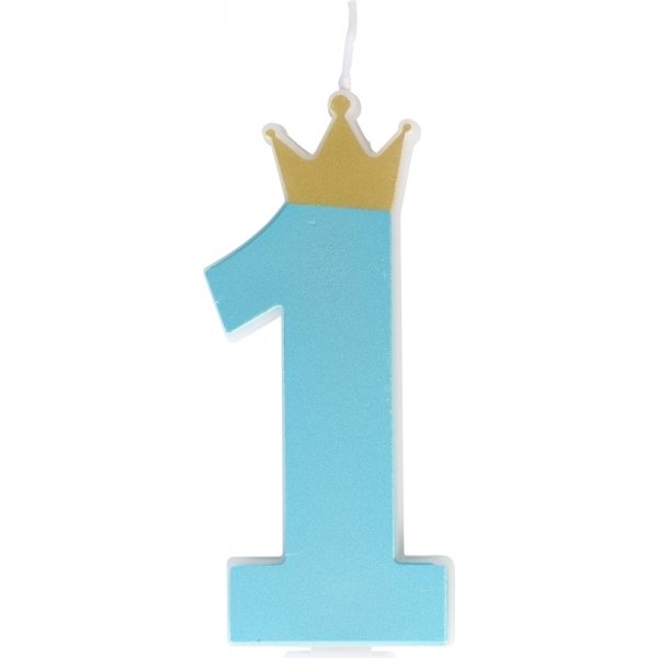 Kakelys - 1. med krone - Lysebl