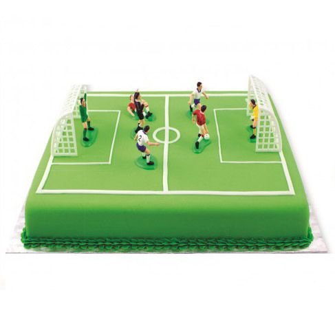 Kakedekorasjonssett - Fotballtema med marsipan og kaketopper Kakedekorasjonssett - Fotballtema med marsipan og kaketopper