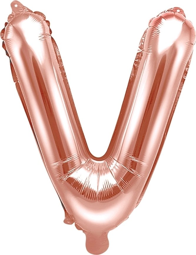 Bokstavballonger – Roségull – 35 cm – Bokstav: V – Bokstavballonger, Ballonger