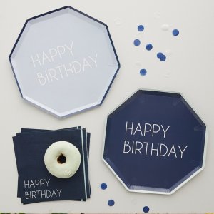 Papptallerkener - Mix it up Blue - 8-pakning