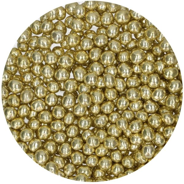 Sprø sjokoladeperler metallisk gul 60 g - FunCakes Sprø sjokoladeperler metallisk gul 60 g - FunCakes