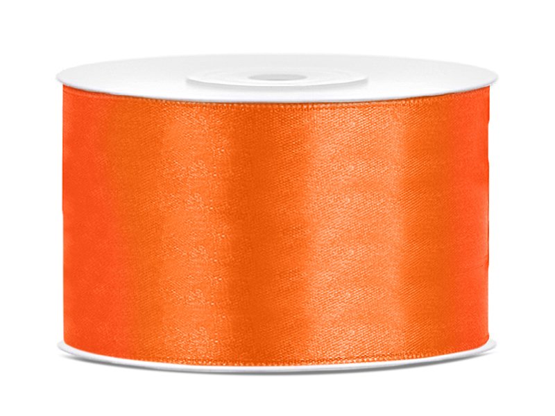 Satengbånd – Oransje – (Bredde: 38 mm) – 25 meter
