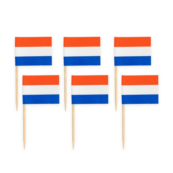 Partypicks - Flagg - Nederland - 50 stk Partypicks - Flagg - Nederland - 50 stk