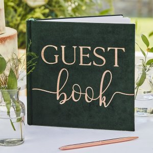 Gjestebok - Grønn fløyel - Botanisk bryllup Gjestebok - Grønn fløyel - Botanisk bryllup