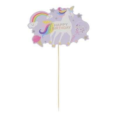 Cake topper - Happy Birthday - Unicorn