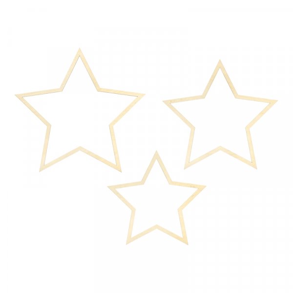Hengende stjerner - Tre - 3-pakning Hengende stjerner - Tre - 3-pakning