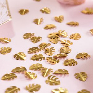 Konfetti - Blader - Gull Metallisk - 15g