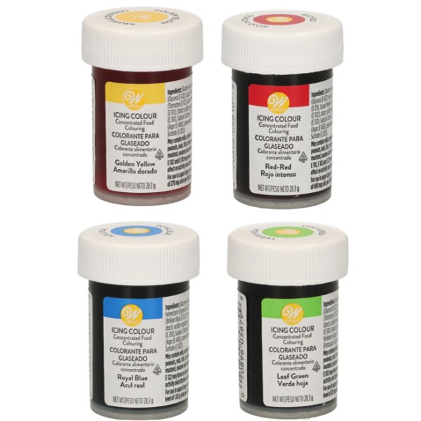 Pastafarger - Wilton - Bl�, R�d, Gul, Gr�nn - 4 x 28 g