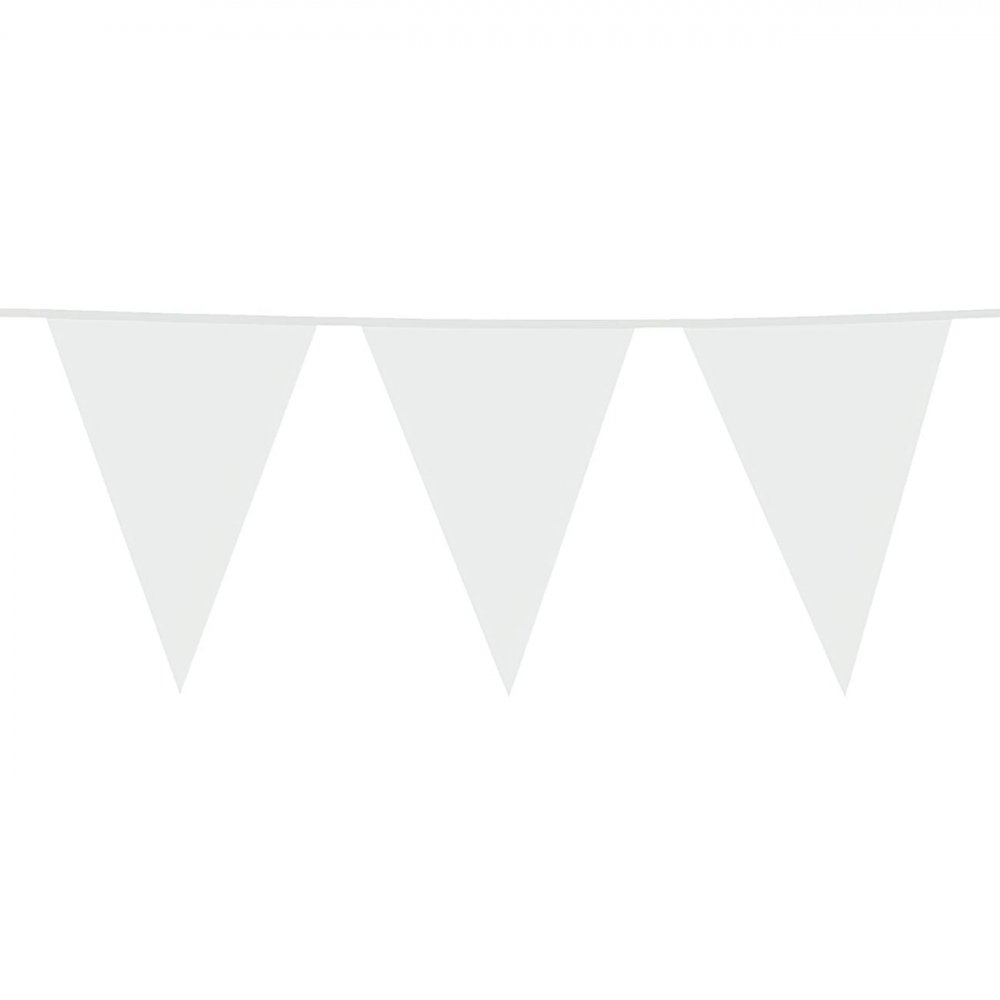 Girlander – Store vimpler – Hvit – 10 m – Vimpler til fester, Festdekorasjoner