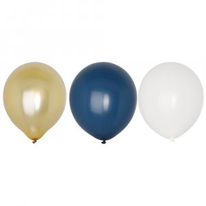 Ballonger - Mix - Gull/Blå/Hvit - 8 stk Ballonger - Mix - Gull/Blå/Hvit - 8 stk