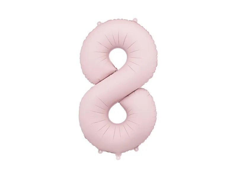 Tallballong – Lys rosa pastellfarget – 86 cm – Tall: 8 – Tallballonger, Ballonger