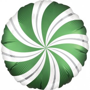 Folieballong - Virvel - M�rkegr�nn