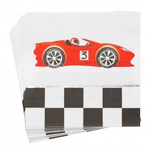 Serviett - Bil med slvfolie 16-pakning (33x33 cm)