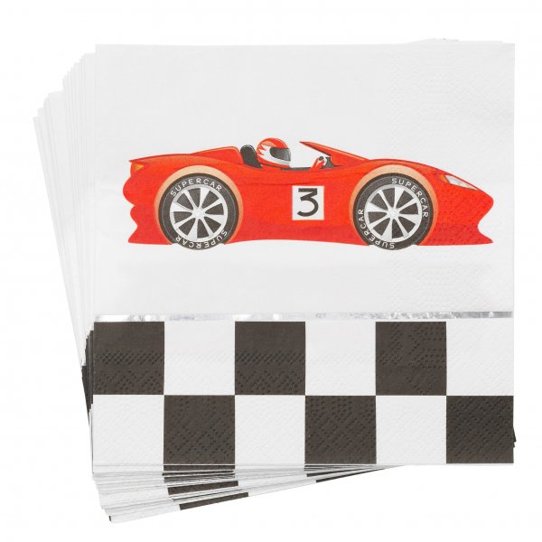 Serviett - Bil med sølvfolie 16-pakning (33x33 cm) Serviett - Bil med sølvfolie 16-pakning (33x33 cm)