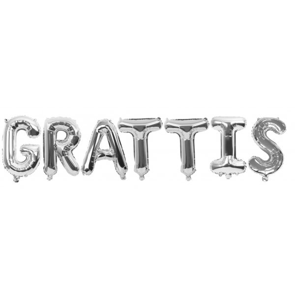 Folieballonger - "GRATULERER" S�lv 40cm
