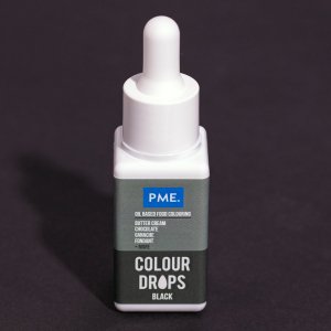 PME Fargedr�per - Oljebasert konditorfarge - Svart - 20 ml