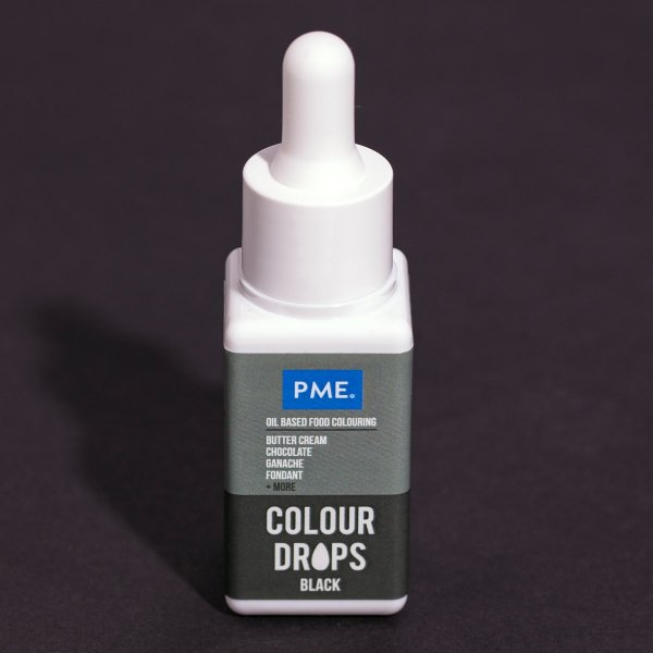 PME Fargedr�per - Oljebasert konditorfarge - Svart - 20 ml