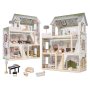 Dukkeskap LULILO FLORO boho med LED-belysning 78 cm tre