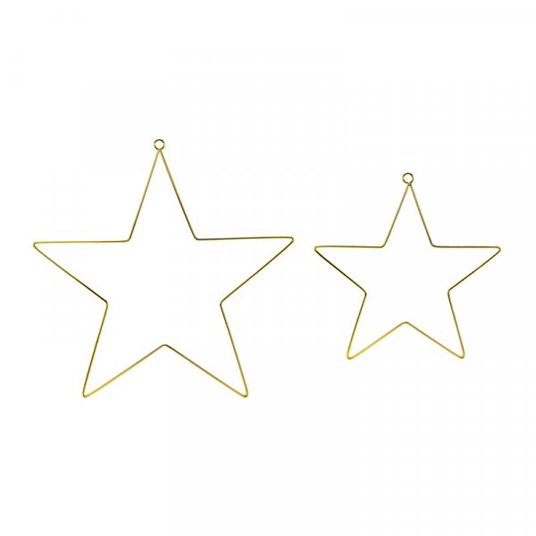 Metallstjerner - 2-pakning gull