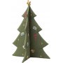 Brodert juletre - Grnt - 40 cm - FABELAB