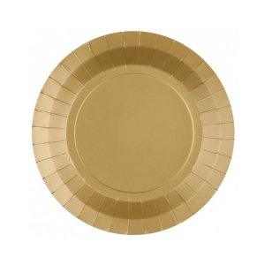 Papirtallerkener - Matt gull - 22 cm - 10-pakning Papirtallerkener - Matt gull - 22 cm - 10-pakning