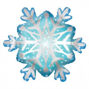 Folieballong - Snøfnugg - Blå/Hvit Folieballong - Snøfnugg - Blå/Hvit