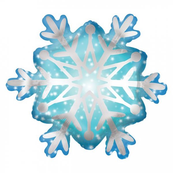 Folieballong - Snøfnugg - Blå/Hvit Folieballong - Snøfnugg - Blå/Hvit