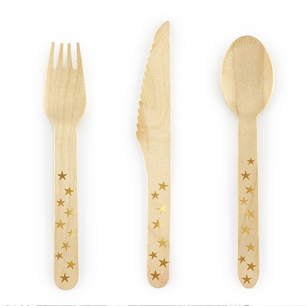 Trebestikk - Gullstjerner Trebestikk - Gullstjerner