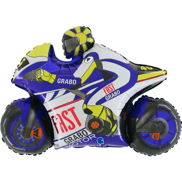 Folieballong - Motorsykkel - Blå - Form - 74 cm Folieballong - Motorsykkel - Blå - Form - 74 cm