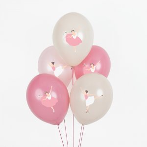 Ballongbukett - Ballerina - Rosa - 5 stk