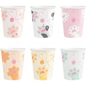 Papirkopper - Pastellkatter - 6-pakning