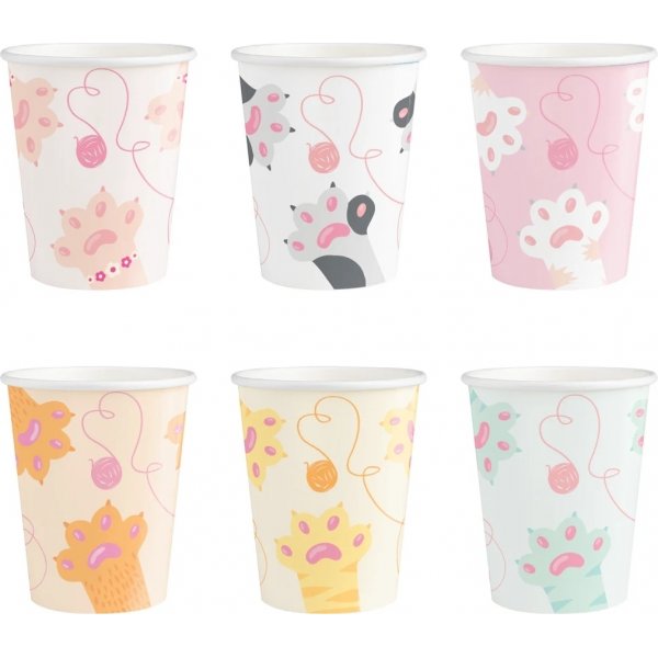 Papirkopper - Pastellkatter - 6-pakning Papirkopper - Pastellkatter - 6-pakning