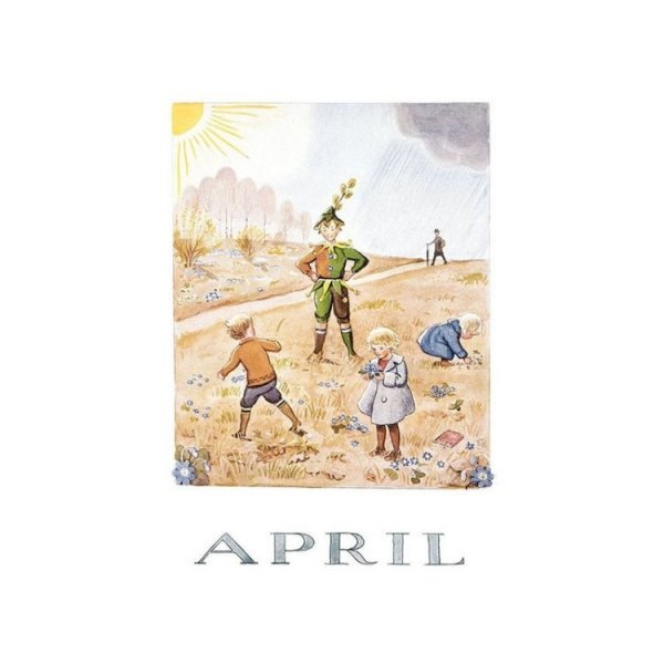 Månedskort - april - Elsa Beskow Månedskort - april - Elsa Beskow