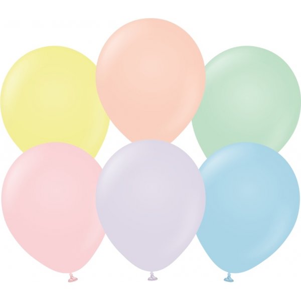 Ballonger ensfargede - Premium 30 cm - Blandede makronfarger