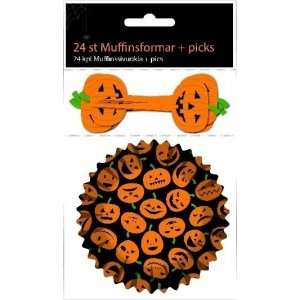 Cupcakeformer med kakeprikker - Halloween - 24-pakning