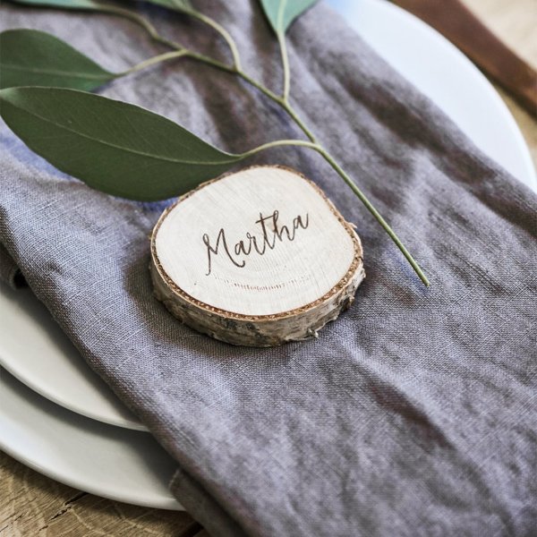 Plasseringskort - Sirkler - Tre - 6-pakning