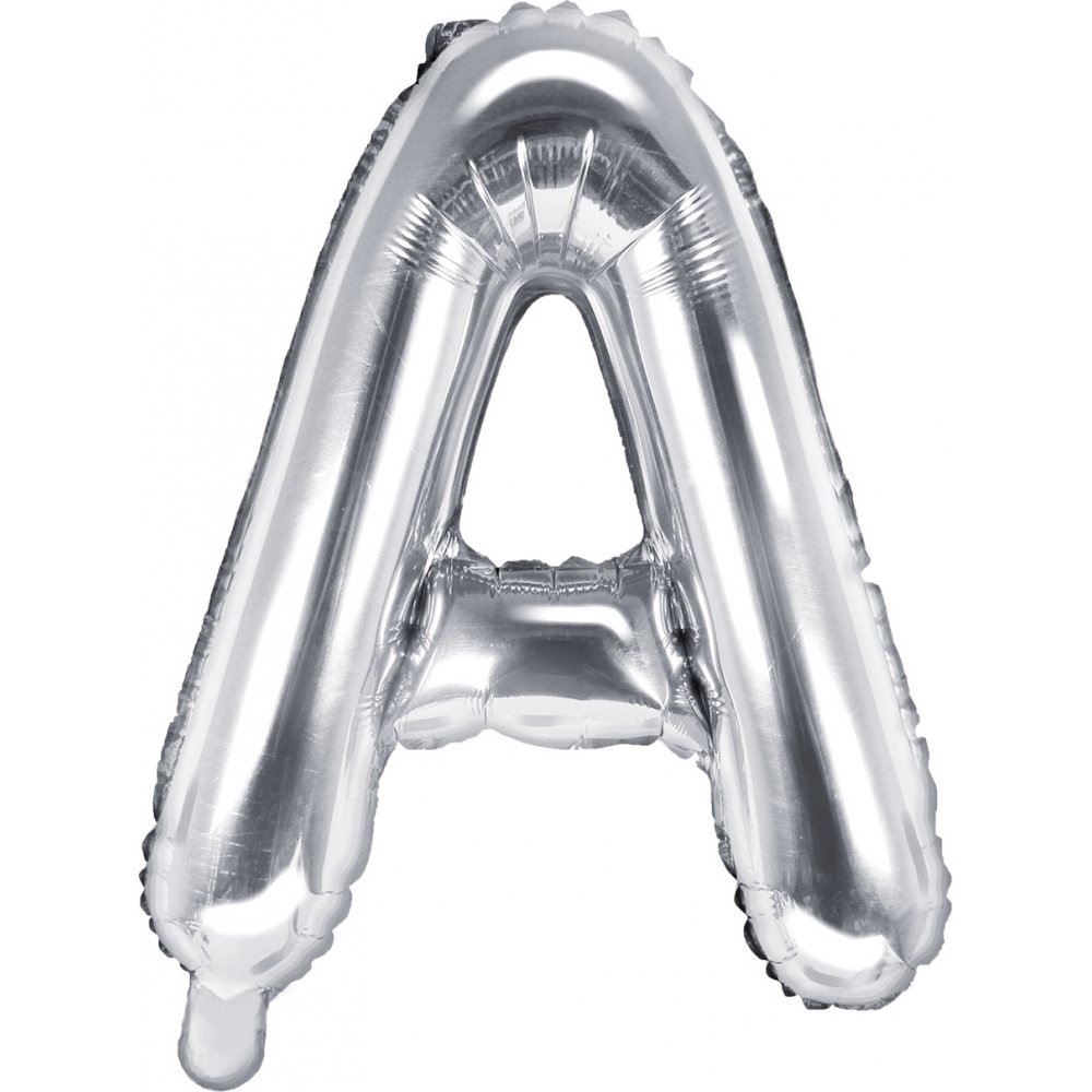 Bokstavballonger – Sølv – 35 cm – Bokstav: A – Bokstavballonger, Ballonger