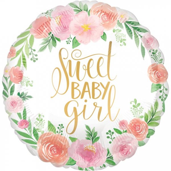 Folieballong - Rund - Floral Baby