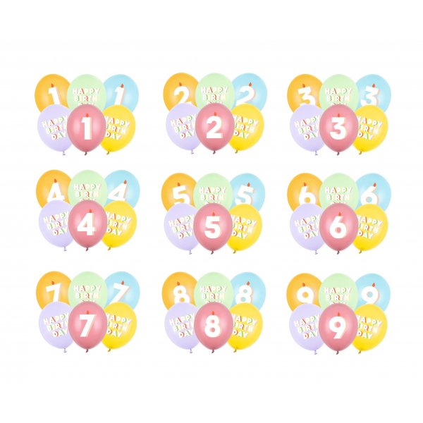 Ballongbukett - 30 cm - Gratulerer med dagen - 6-pakning Ballongbukett - 30 cm - Gratulerer med dagen - 6-pakning