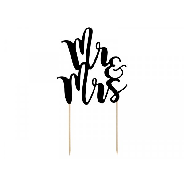 Cake Topper - Mr & Mrs - Svart