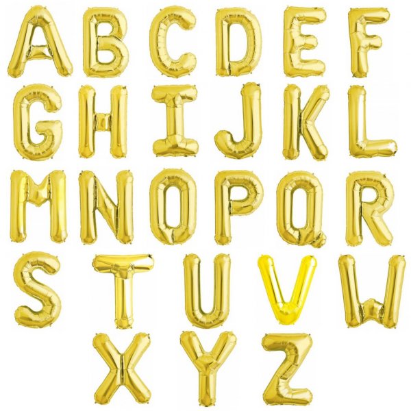 Bokstavballonger - Gull - 1 m