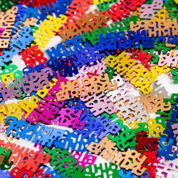 Konfetti - Metallisk - Gratulerer med dagen - Fargemiks - 14 g Konfetti - Metallisk - Gratulerer med dagen - Fargemiks - 14 g