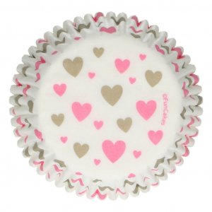Muffinsformer - Hjerter - Rosa/Gull - 48-pakning Muffinsformer - Hjerter - Rosa/Gull - 48-pakning