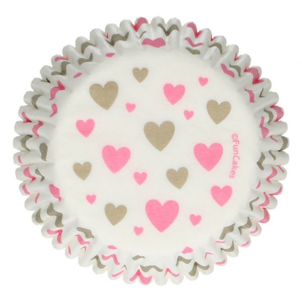 Muffinsformer - Hjerter - Rosa/Gull - 48-pakning Muffinsformer - Hjerter - Rosa/Gull - 48-pakning