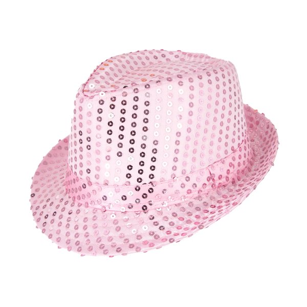 Rosa hatt med paljetter