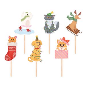 Kakespenner - Julemotiv - Dyr - 6-pakning Kakespenner - Julemotiv - Dyr - 6-pakning