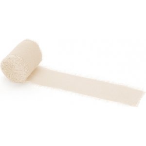 Chiffonbnd - 40 mm - Lys beige - 3-pakning  5 m