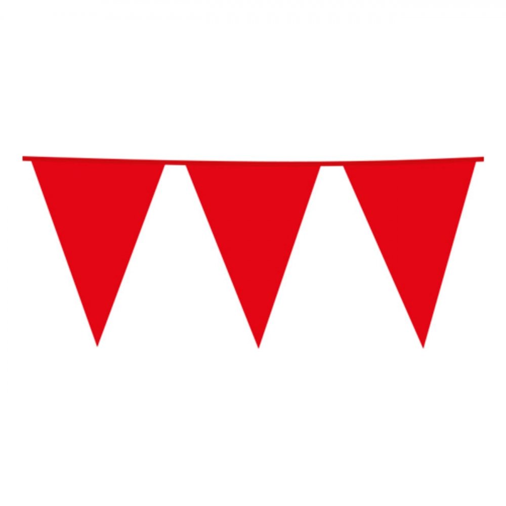 Vimpelgirlander rød 10 meter – Vimpler, Hengende dekorasjoner