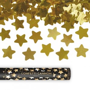 Konfettikanon - 40 cm - Gullstjerner